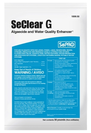 SeClear G Aquatic Algaecide & Water Quality Enhancer 50 Lbs. + Free Ship - Click Image to Close
